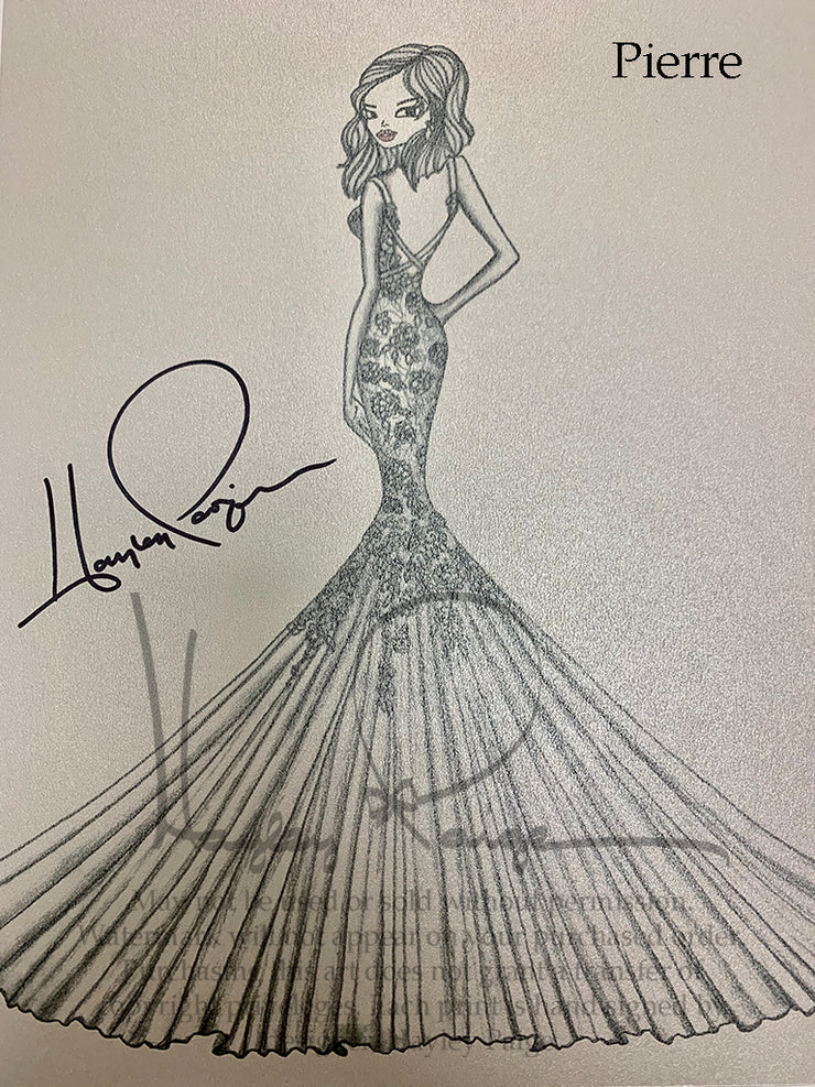 Pierre- Blush by Hayley Paige Bridal Gown Printed Sketch