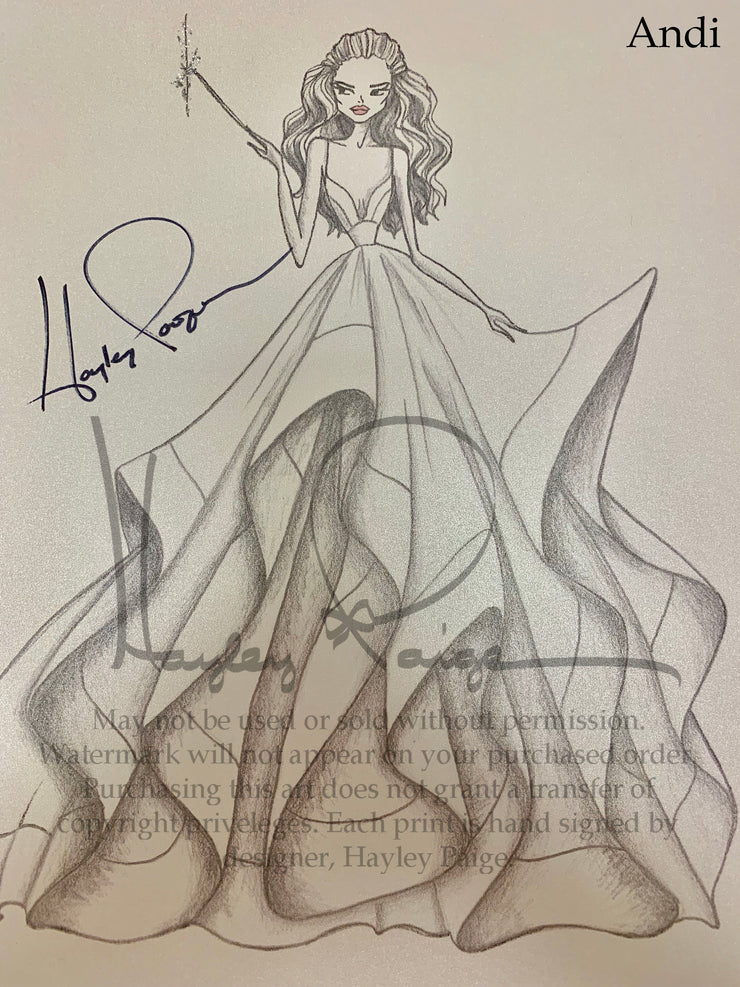 Andi- Hayley Paige Bridal Gown Printed Sketch