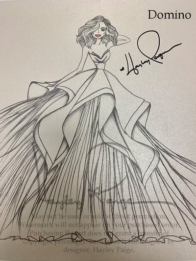 Domino- Hayley Paige Bridal Gown Printed Sketch