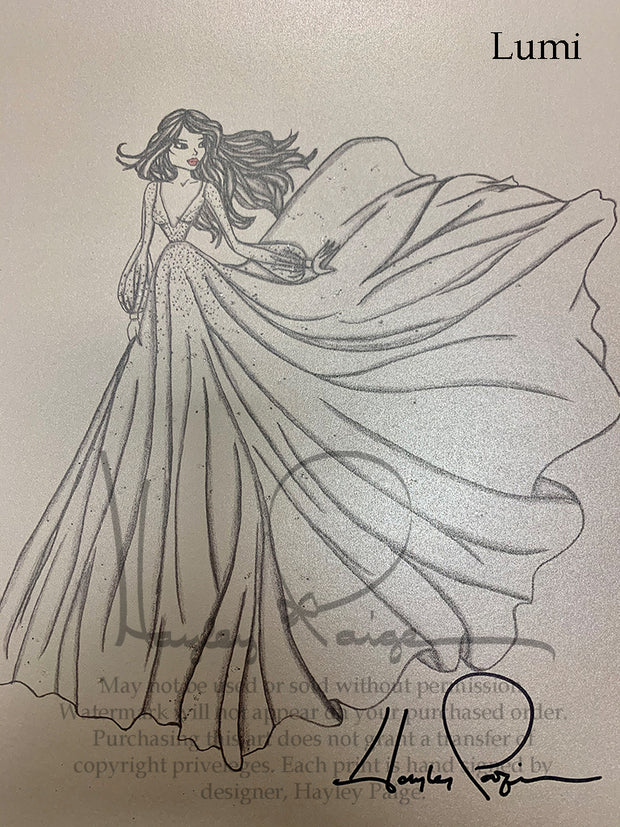 Lumi- Hayley Paige Bridal Gown Printed Sketch