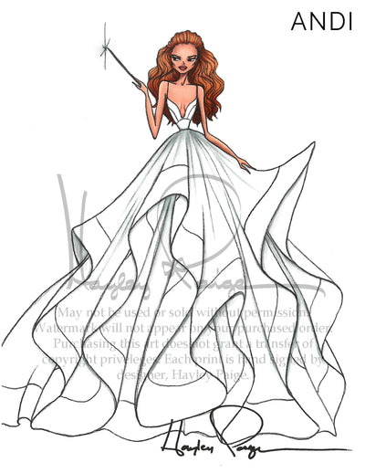 Andi- Hayley Paige Bridal Gown Printed Illustration