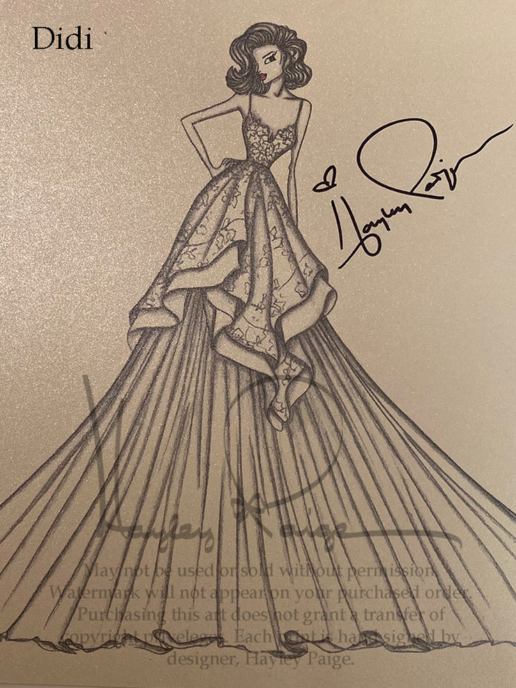 Fashion Female Evening Wear Gown Illustration, original design 