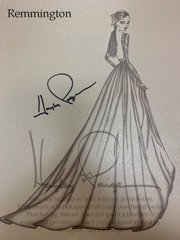 Remmington- Hayley Paige Bridal Gown Printed Sketch