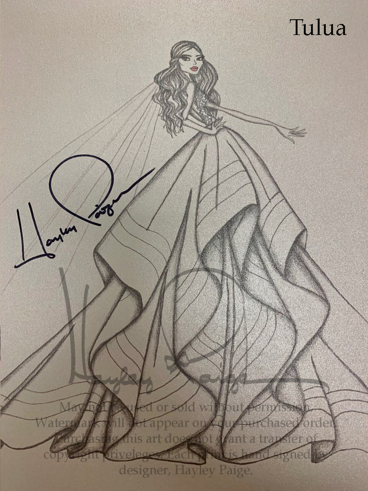 Tulua- Hayley Paige Bridal Gown Printed Sketch
